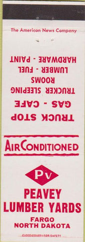 Matchbook Cover - Peavey Lumber Yards gas oil Fargo ND