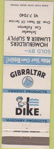 Matchbook Cover - Homebuilders Lumber Gibraltar Cement
