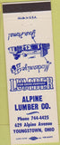 Matchbook Cover - Alpine Lumber Co Youngstown OH