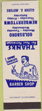 Matchbook Cover - Goldsboro Newberrytown Barber Shop
