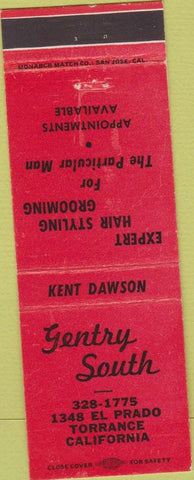 Matchbook Cover - Gentry South Torrance CA