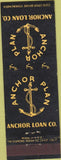 Matchbook Cover - Anchor Plan Loan Co San Francisco Los Angeles