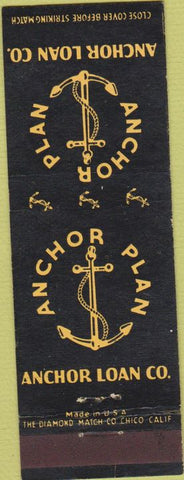 Matchbook Cover - Anchor Plan Loan Co San Francisco Los Angeles