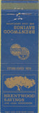 Matchbook Cover - Brentwood Savings Long Beach Los Angeles CA
