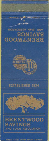 Matchbook Cover - Brentwood Savings Long Beach Los Angeles CA