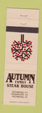 Matchbook Cover - Autumn Family Steak Hosue Richmond Frankfort KY
