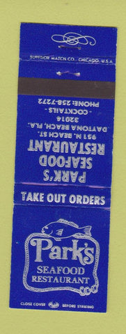 Matchbook Cover - Park's Seafood Daytona Beach FL