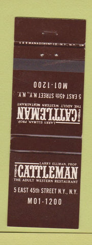 Matchbook Cover - Larry Ellman Cattleman Restaurant New York City