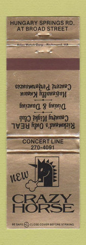 Matchbook Cover - New Crazy Horse Richmond VA WEAR