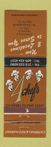 Matchbook Cover - 4 Chefs Philadelphia PA Cherry Hill NJ