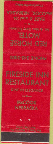 Matchbook Cover - Fireside Inn McCook NE Red Horse Hotel