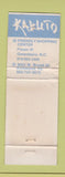 Matchbook Cover - Kabuto Japanese Steak Greensboro NC Richmond VA WEAR