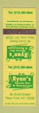 Matchbook Cover - Ryan's Sports Bar New York City