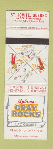 Matchbook Cover - Auberge Gray Rocks St Jovite QC