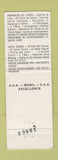 Matchbook Cover - Auberge Gray Rocks St Jovite QC
