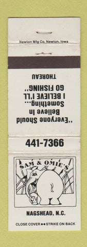 Matchbook Cover - Sam & Omie's Nagshead NC