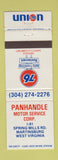 Matchbook Cover - Union 76 oil gas Panhandle Motor Service Martinsburg WV