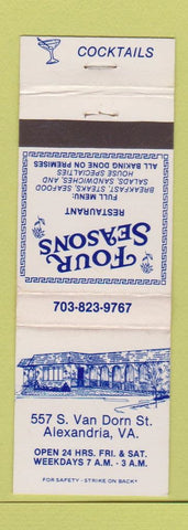 Matchbook Cover - Four Seasons Restaurant Alexandria VA WEAR