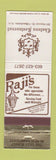 Matchbook Cover - Raji's Restaurant Chateau Manchester NH