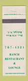 Matchbook Cover - Ranch Restaurant Lounge Raleigh NC