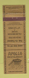 Matchbook Cover - Appolo Restaurant Wildwood NJ