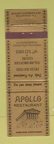 Matchbook Cover - Appolo Restaurant Wildwood NJ