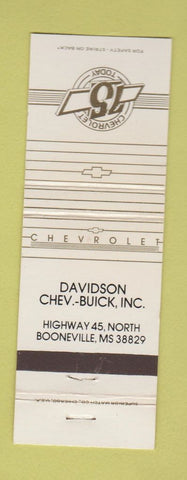 Matchbook Cover - Davidson Buick Chevrolet Booneville MS