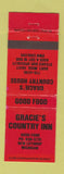 Matchbook Cover - Gracie's Country Inn New Lothrop MI