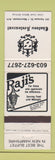 Matchbook Cover - Chateau Restaurant Raji's Manchester NH