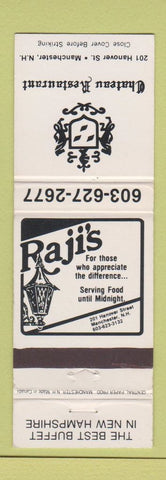 Matchbook Cover - Chateau Restaurant Raji's Manchester NH