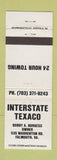Matchbook Cover - Interstate Texaco oil gas Falmouth VA