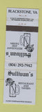 Matchbook Cover - Sullivan's Restaurant Tavern Blackstone VA