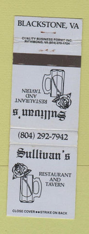 Matchbook Cover - Sullivan's Restaurant Tavern Blackstone VA