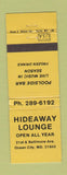Matchbook Cover - Hideaway Lounge Ocean City MD