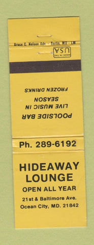 Matchbook Cover - Hideaway Lounge Ocean City MD