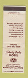 Matchbook Cover - Shady Oaks Motel Roseburg OR