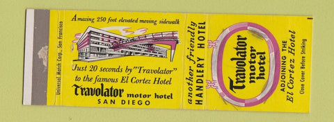 Matchbook Cover - Travolator Motor Hotel San Diego CA WEAR