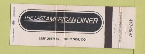 Matchbook Cover - Last American Diner Boulder Colorado Full Length