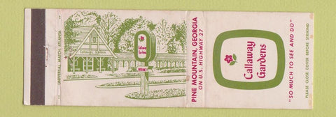 Matchbook Cover - Callway Gardens Pine Mountain GA