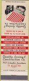 Matchbook Cover - Quality Awning Construction Dearborn MI