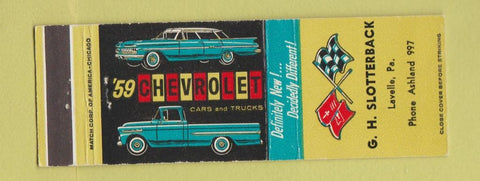 Matchbook Cover - 1968 Chevrolet GH Slotterback Lavelle PA