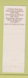 Matchbook Cover - Boss Restaurant New York City Full Length
