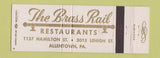 Matchbook Cover - Brass Rail Allentown PA Full Length