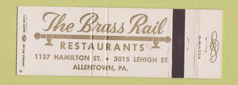Matchbook Cover - Brass Rail Allentown PA Full Length