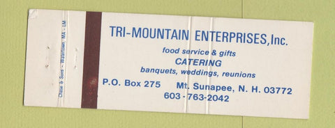 Matchbook Cover - Tri Mountain Catering Mount Sunapee NH Full Length