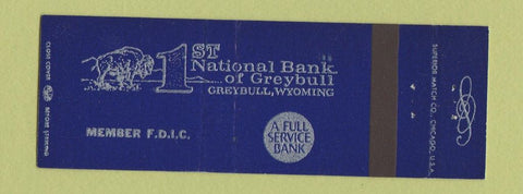 Matchbook Cover - 1st National Bank Greybull WY Full Length