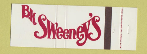 Matchbook Cover - BK Sweeney's Garden City NY Full Length