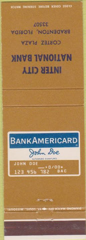 Matchbook Cover - Inter City National Bank Bradenton FL credit card