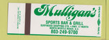 Matchbook Cover - Mulligan's Sports Bar North Myrtle Beach SC Full Length