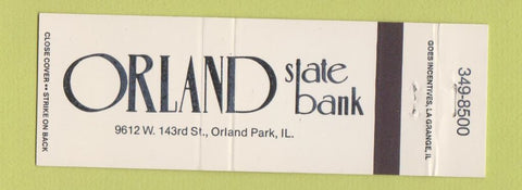 Matchbook Cover - Orland State Bank Orland Park IL Full Length